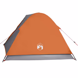 vidaXL Camping Tent Dome 3-Person Lightweight Tent Grey and Orange Waterproof - Additional view 8