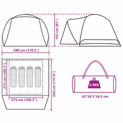 vidaXL Camping Tent with Porch 4-Person Lightweight Dome Tent Green Waterproof - Additional view 3