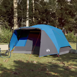 vidaXL Camping Tent with Porch 4-Person Lightweight Dome Tent Blue Waterproof - Additional view 2