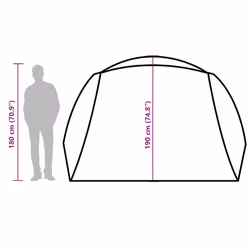 vidaXL Family Tent with Porch 6-Person Dome Tent Camping Tent Green Waterproof - Additional view 3