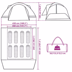 vidaXL Family Tent Crossvent 8-Person Camping Tent Dome Tent Green Waterproof