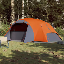 vidaXL Family Tent Crossvent 8-Person Dome Tent Camping Tent Orange Waterproof