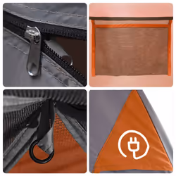vidaXL Family Tent Crossvent 8-Person Dome Tent Camping Tent Orange Waterproof