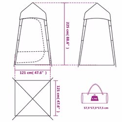vidaXL Toilet Tent Privacy Tent Pop Up Shower Changing Tent Green Waterproof