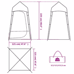 vidaXL Toilet Tent Privacy Tent Pop Up Shower Changing Tent Blue Waterproof
