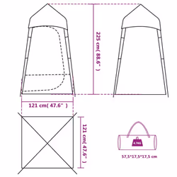 vidaXL Toilet Tent Privacy Tent Pop Up Shower Changing Tent Orange Waterproof