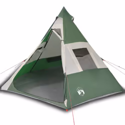 vidaXL Camping Tent Tipi 7-Person Lightweight Tent Dome Tent Green Waterproof