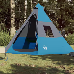vidaXL Camping Tent Tipi 7-Person Lightweight Tent Dome Tent Blue Waterproof