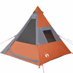vidaXL Camping Tent Tipi 7-Person Dome Tent Lightweight Tent Orange Waterproof - Additional view 5