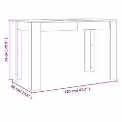 vidaXL Dining Table Kitchen Side Table Dinner Table Smoked Oak Engineered Wood - Additional view 6