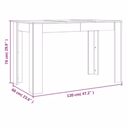 vidaXL Dining Table Kitchen Dinner Table Dining Room Table Engineered Wood - grey sonoma - Additional view 6