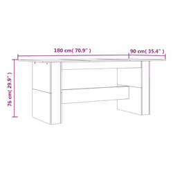 vidaXL Dining Table Kitchen Side Table Dinner Table Smoked Oak Engineered Wood - Additional view 3