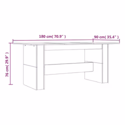 vidaXL Dining Table Kitchen Dinner Table Dining Room Table Engineered Wood - grey sonoma - Additional view 6