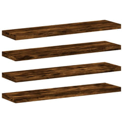 vidaXL Wall Shelves Floating Shelf Wall Rack 4 pcs Smoked Oak Engineered Wood