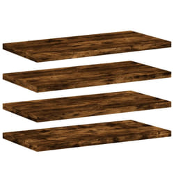 vidaXL Wall Shelves Floating Shelf Wall Rack 4 pcs Smoked Oak Engineered Wood