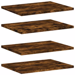 vidaXL Wall Shelves Floating Shelf Wall Rack 4 pcs Smoked Oak Engineered Wood
