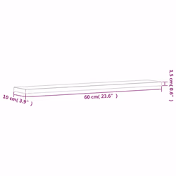 vidaXL Bookshelf Board Extra Shelf Replacement Panel DIY Board Engineered Wood - grey sonoma, 60 x 10 x 1.5 cm