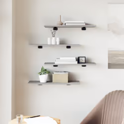 vidaXL Wall Shelves Floating Shelf Wall Rack 4 pcs Grey Sonoma Engineered Wood