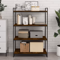 vidaXL Bookshelf Board Extra Shelf Replacement Panel DIY Board Engineered Wood - smoked oak, 80 x 40 x 1.5 cm