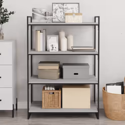 vidaXL Wall Shelves Floating Shelf Wall Rack 4 pcs Grey Sonoma Engineered Wood