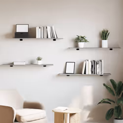 vidaXL Wall Shelves Floating Shelf Wall Rack 4 pcs Grey Sonoma Engineered Wood