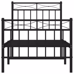 vidaXL Metal Bed Frame Home Bedroom Bed Base Mattress Foundation Bedstead - black, 80x200 cm/with headboard & footboard - Additional view 4
