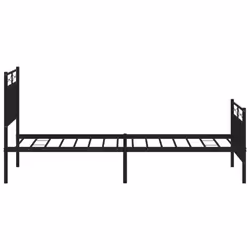 vidaXL Metal Bed Frame Home Bedroom Bed Base Mattress Foundation Bedstead - black, 90x200 cm/with headboard & footboard - Additional view 5