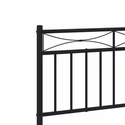vidaXL Metal Bed Frame Home Bedroom Bed Base Mattress Foundation Bedstead - black, 183x213 cm/with headboard & footboard - Additional view 7