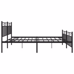 vidaXL Metal Bed Frame Home Bedroom Bed Base Mattress Foundation Bedstead - black, 193x203 cm/with headboard & footboard - Additional view 5