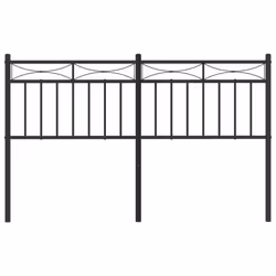 vidaXL Metal Headboard Bedroom Home Decor Bed Header Guest Room Bed Headboard - black, 140 cm
