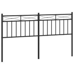 vidaXL Metal Headboard Bedroom Home Decor Bed Header Guest Room Bed Headboard - black, 150 cm
