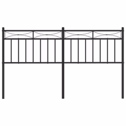 vidaXL Metal Headboard Bedroom Home Decor Bed Header Guest Room Bed Headboard - black, 150 cm