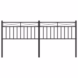 vidaXL Metal Headboard Bedroom Home Decor Bed Header Guest Room Bed Headboard - black, 193 cm