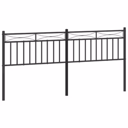vidaXL Metal Headboard Bedroom Home Decor Bed Header Guest Room Bed Headboard - black, 200 cm