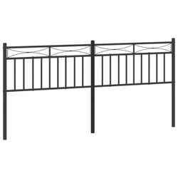 vidaXL Metal Headboard Bedroom Home Decor Bed Header Guest Room Bed Headboard - black, 200 cm