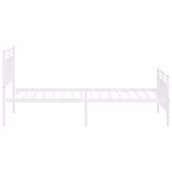 vidaXL Metal Bed Frame Home Bedroom Bed Base Mattress Foundation Bedstead - white, 107x203 cm/with headboard & footboard - Additional view 5