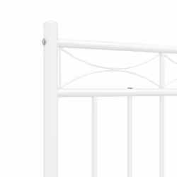 vidaXL Metal Bed Frame Home Bedroom Bed Base Mattress Foundation Bedstead - white, 120x190 cm/with headboard & footboard - Additional view 7