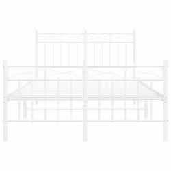vidaXL Metal Bed Frame Home Bedroom Bed Base Mattress Foundation Bedstead - white, 120x200 cm/with headboard & footboard - Additional view 4