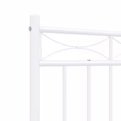 vidaXL Metal Bed Frame Home Bedroom Bed Base Mattress Foundation Bedstead - white, 120x200 cm/with headboard & footboard - Additional view 7