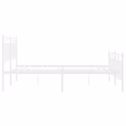 vidaXL Metal Bed Frame Home Bedroom Bed Base Mattress Foundation Bedstead - white, 140x190 cm/with headboard & footboard - Additional view 5
