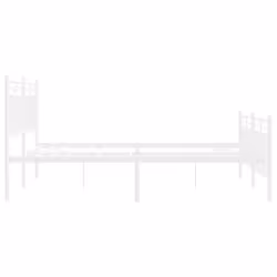 vidaXL Metal Bed Frame Home Bedroom Bed Base Mattress Foundation Bedstead - white, 140x200 cm/with headboard & footboard - Additional view 5