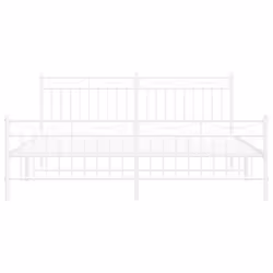 vidaXL Metal Bed Frame Home Bedroom Bed Base Mattress Foundation Bedstead - white, 183x213 cm/with headboard & footboard - Additional view 4