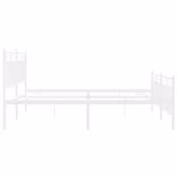 vidaXL Metal Bed Frame Home Bedroom Bed Base Mattress Foundation Bedstead - white, 183x213 cm/with headboard & footboard - Additional view 5