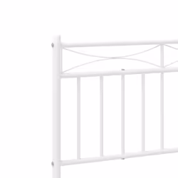 vidaXL Metal Bed Frame Home Bedroom Bed Base Mattress Foundation Bedstead - white, 183x213 cm/with headboard & footboard - Additional view 7