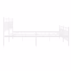 vidaXL Metal Bed Frame Home Bedroom Bed Base Mattress Foundation Bedstead - white, 193x203 cm/with headboard & footboard - Additional view 5
