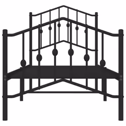 vidaXL Metal Bed Frame Home Bedroom Bed Base Mattress Foundation Bedstead - black, 75 x 190 cm/with headboard & footboard - Additional view 4