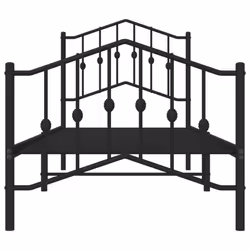 vidaXL Metal Bed Frame Home Bedroom Bed Base Mattress Foundation Bedstead - black, 80 x 200 cm/with headboard & footboard - Additional view 4