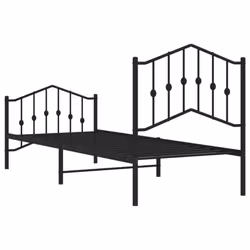 vidaXL Metal Bed Frame Home Bedroom Bed Base Mattress Foundation Bedstead - black, 80 x 200 cm/with headboard & footboard - Additional view 6