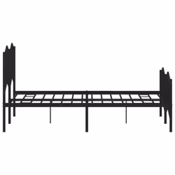 vidaXL Metal Bed Frame Home Bedroom Bed Base Mattress Foundation Bedstead - black, 120 x 200 cm/with headboard & footboard - Additional view 5