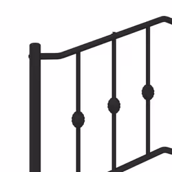 vidaXL Metal Bed Frame Home Bedroom Bed Base Mattress Foundation Bedstead - black, 120 x 200 cm/with headboard & footboard - Additional view 7